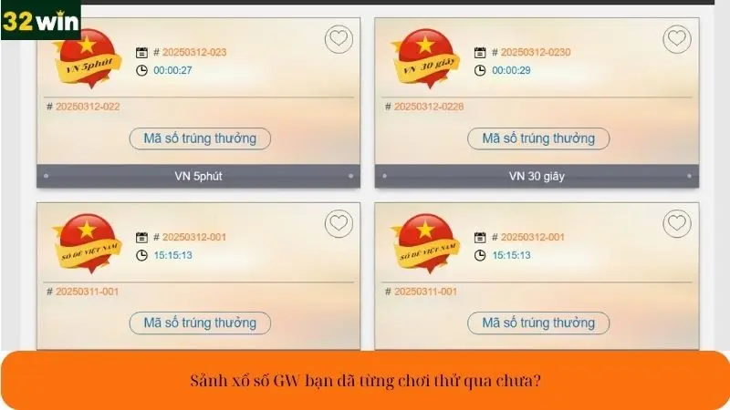 Sảnh xổ số GW bạn đã từng chơi thử qua chưa
