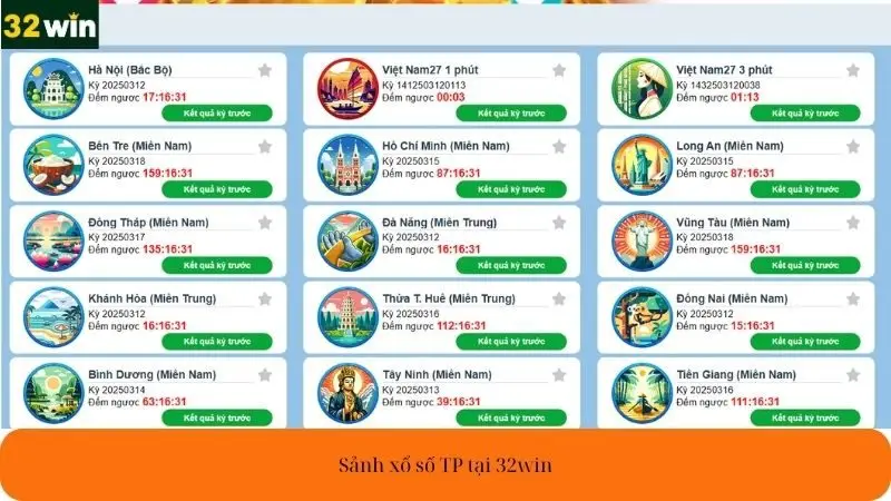 Sảnh xổ số TP tại 32win