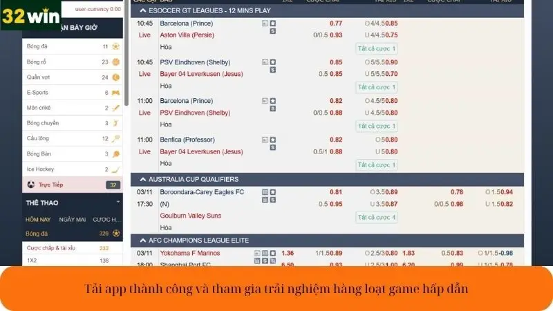 Tải app thành công và tham gia trải nghiệm hàng loạt game hấp dẫn